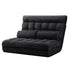 Floor Chair Lounge Sofa Bed 2-seater Folding Gaming Seat Chair Suede Charcoal